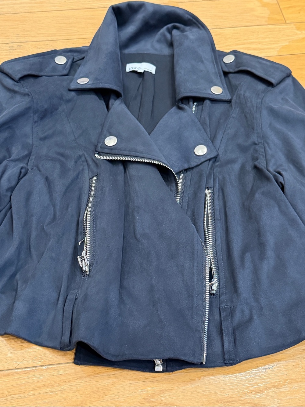 Danielle Bernstein Black Suede Moto Jacket Sz S